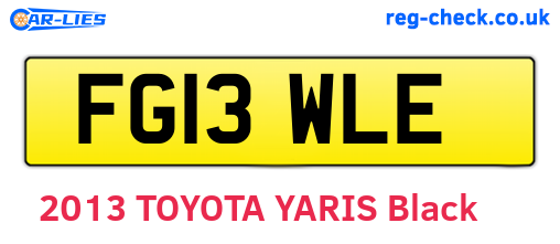 FG13WLE are the vehicle registration plates.