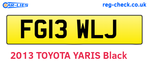 FG13WLJ are the vehicle registration plates.