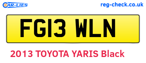 FG13WLN are the vehicle registration plates.