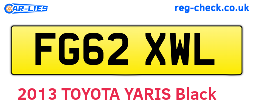 FG62XWL are the vehicle registration plates.
