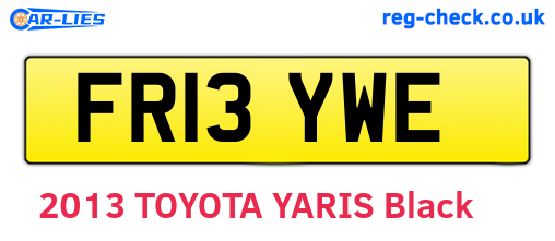 FR13YWE are the vehicle registration plates.