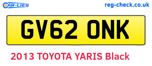 GV62ONK are the vehicle registration plates.