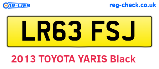 LR63FSJ are the vehicle registration plates.