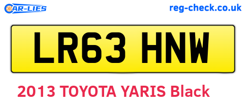 LR63HNW are the vehicle registration plates.