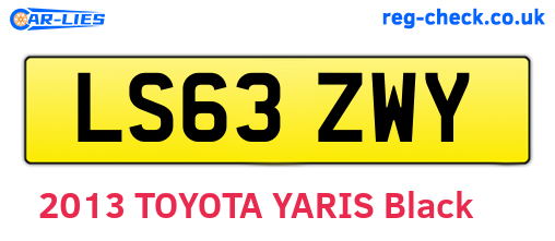 LS63ZWY are the vehicle registration plates.