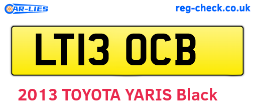 LT13OCB are the vehicle registration plates.
