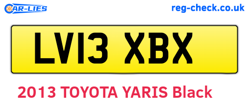 LV13XBX are the vehicle registration plates.