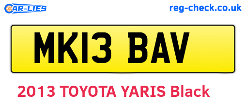 MK13BAV are the vehicle registration plates.