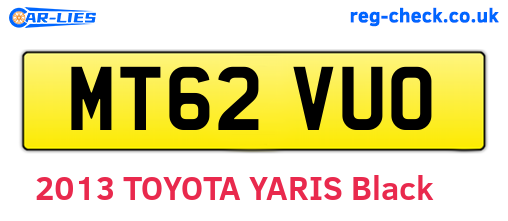 MT62VUO are the vehicle registration plates.