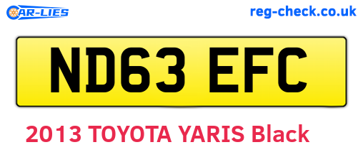 ND63EFC are the vehicle registration plates.