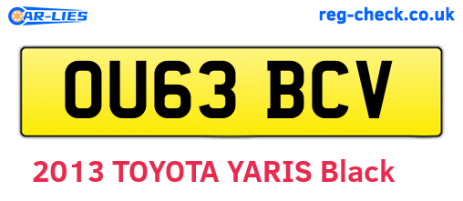 OU63BCV are the vehicle registration plates.