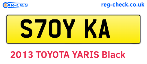 S70YKA are the vehicle registration plates.