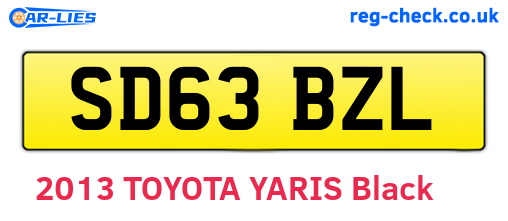 SD63BZL are the vehicle registration plates.