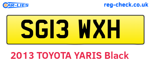 SG13WXH are the vehicle registration plates.