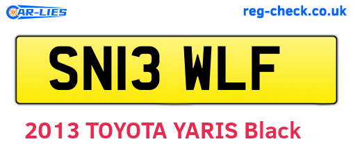 SN13WLF are the vehicle registration plates.