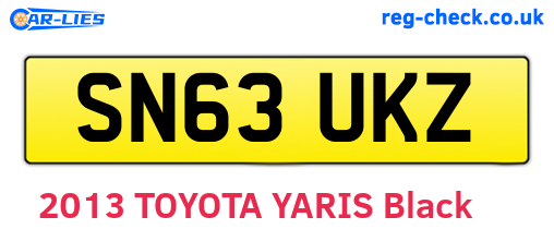 SN63UKZ are the vehicle registration plates.