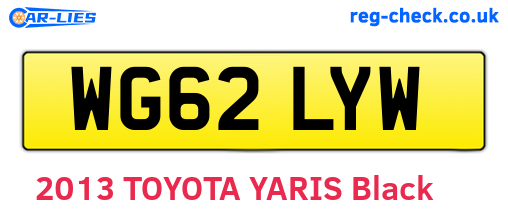 WG62LYW are the vehicle registration plates.