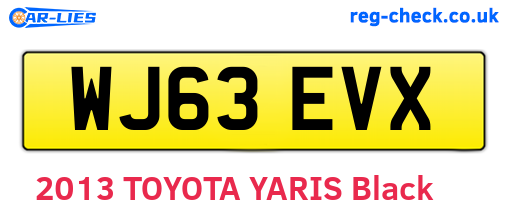 WJ63EVX are the vehicle registration plates.