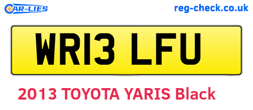 WR13LFU are the vehicle registration plates.