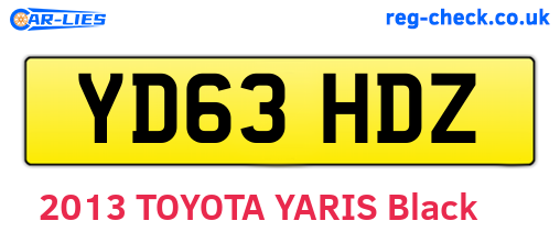 YD63HDZ are the vehicle registration plates.