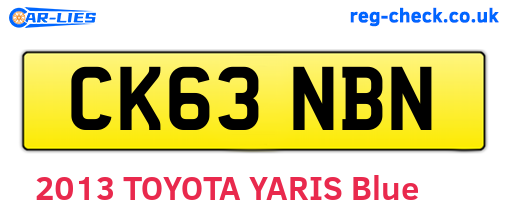 CK63NBN are the vehicle registration plates.