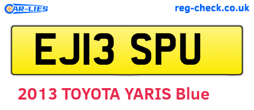 EJ13SPU are the vehicle registration plates.
