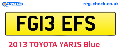 FG13EFS are the vehicle registration plates.