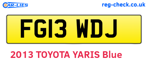 FG13WDJ are the vehicle registration plates.