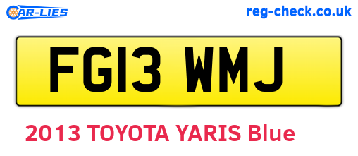 FG13WMJ are the vehicle registration plates.