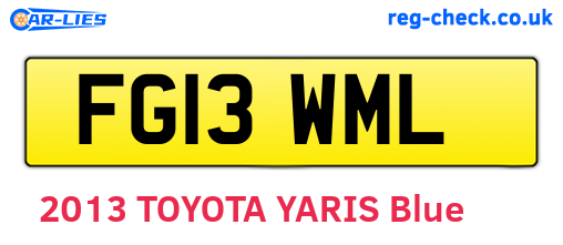 FG13WML are the vehicle registration plates.
