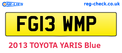 FG13WMP are the vehicle registration plates.