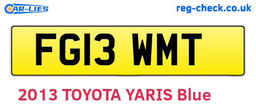 FG13WMT are the vehicle registration plates.
