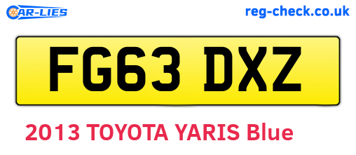 FG63DXZ are the vehicle registration plates.