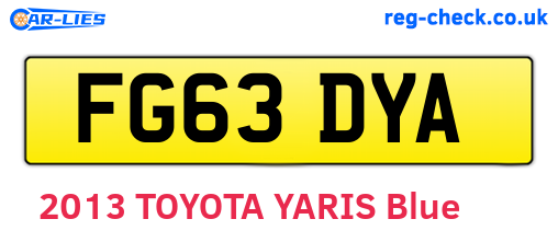 FG63DYA are the vehicle registration plates.
