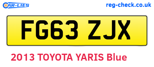 FG63ZJX are the vehicle registration plates.