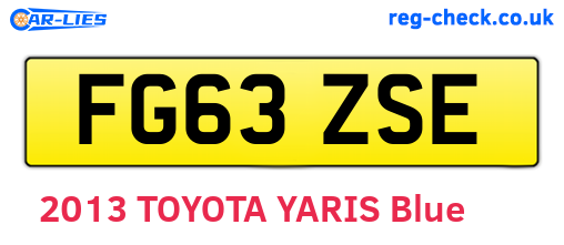 FG63ZSE are the vehicle registration plates.