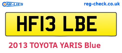 HF13LBE are the vehicle registration plates.