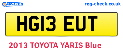 HG13EUT are the vehicle registration plates.