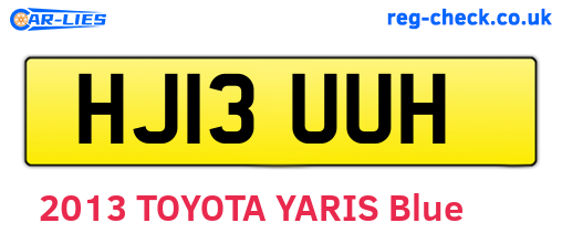HJ13UUH are the vehicle registration plates.