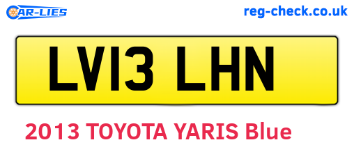 LV13LHN are the vehicle registration plates.