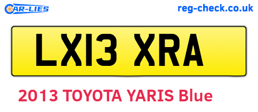 LX13XRA are the vehicle registration plates.