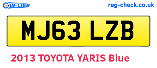 MJ63LZB are the vehicle registration plates.