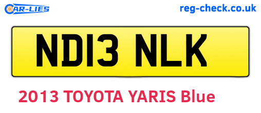 ND13NLK are the vehicle registration plates.