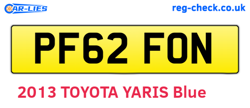 PF62FON are the vehicle registration plates.