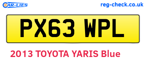 PX63WPL are the vehicle registration plates.