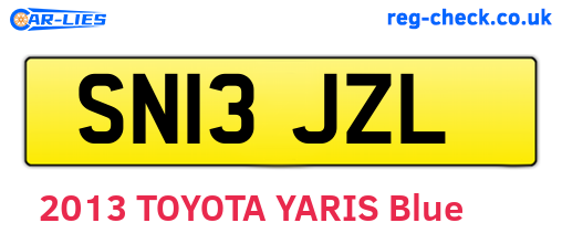 SN13JZL are the vehicle registration plates.