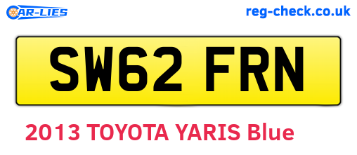 SW62FRN are the vehicle registration plates.