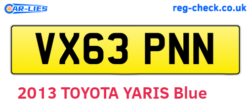 VX63PNN are the vehicle registration plates.