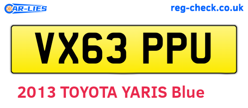 VX63PPU are the vehicle registration plates.