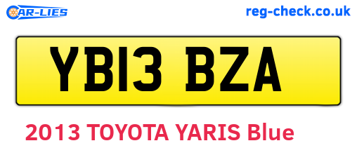 YB13BZA are the vehicle registration plates.